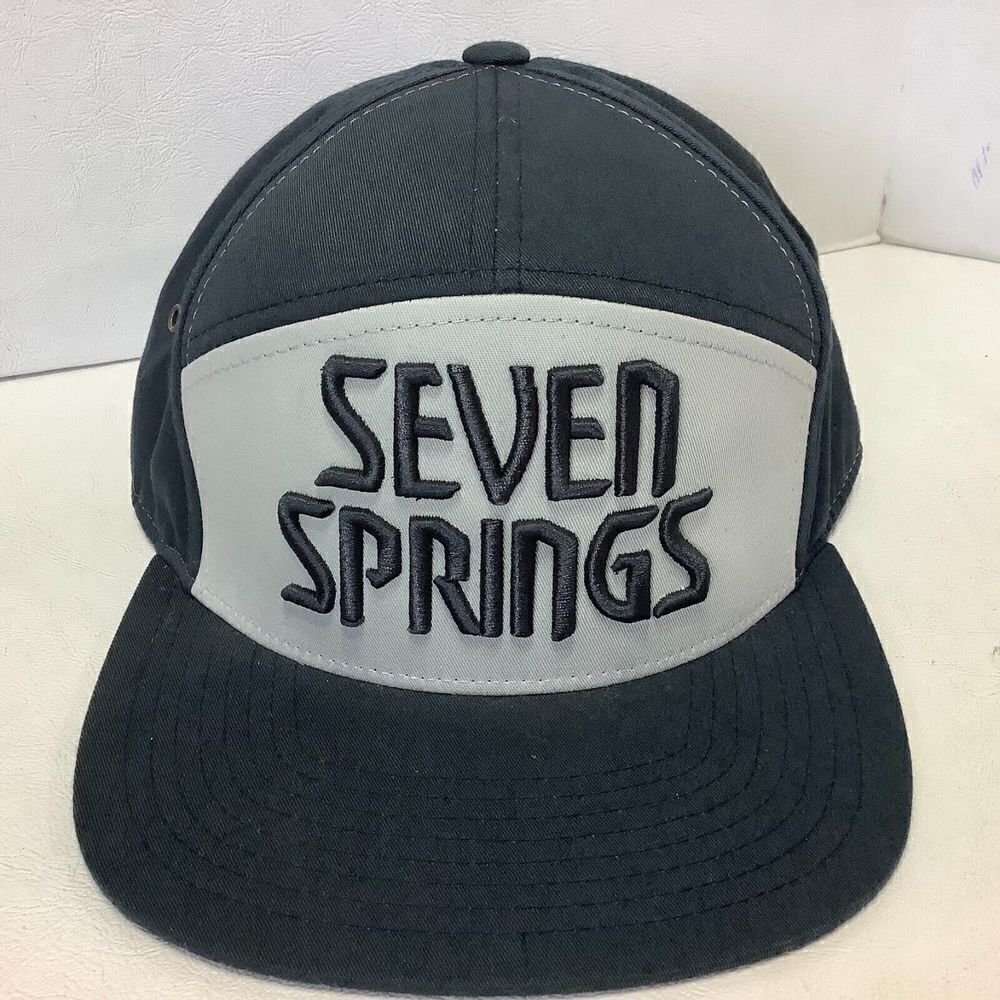 Vintage Seven Springs Ski Resort Hat w/Leather Strap